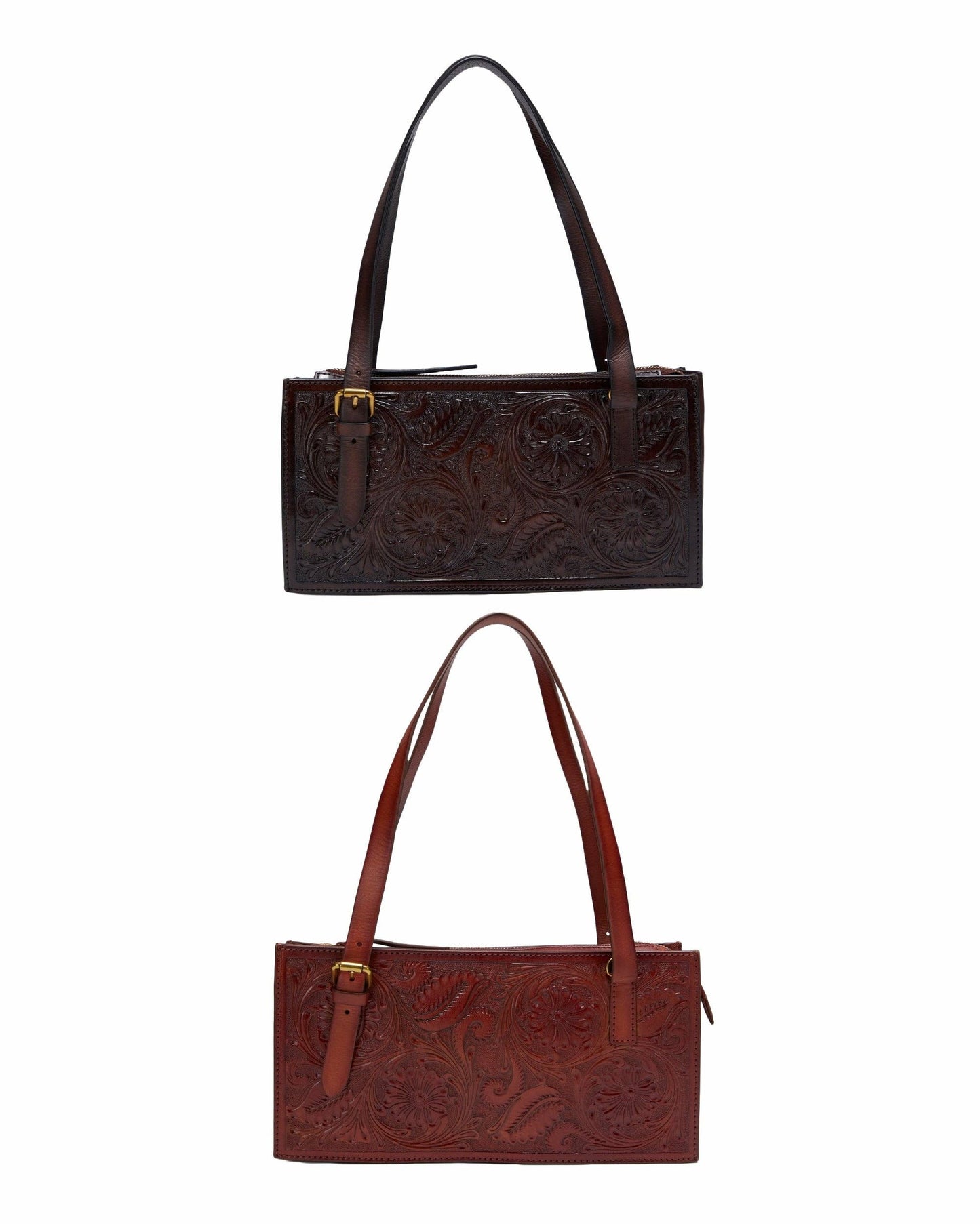 Myra Bag - Loyal West Mivva Handtooled Mini Bag - Soft Walnut Leather - Single