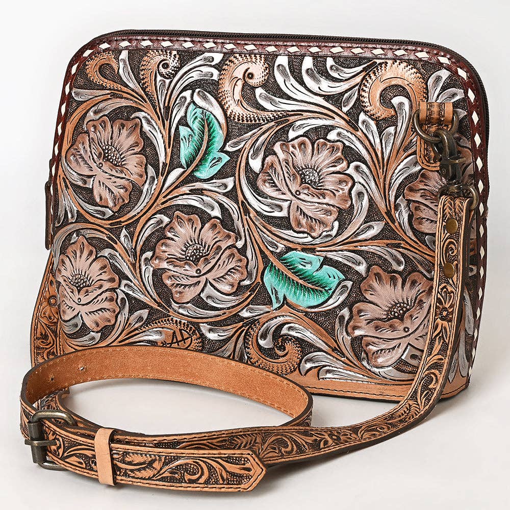 American Darling Hand Tooled Crossbody Bag | Sunflower Western Purse - ADBG1719A