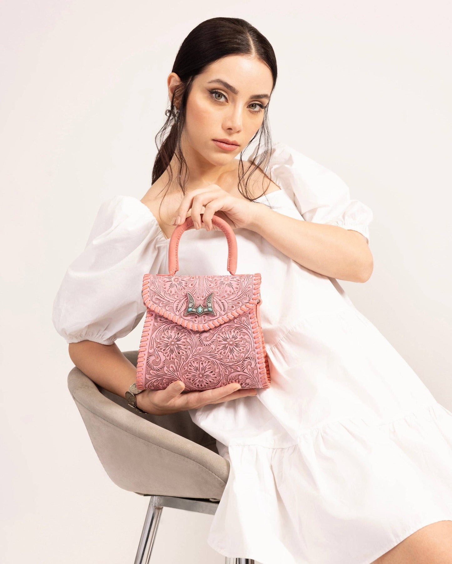 Loyal West - Leon Mini Handle Purse - Pink
