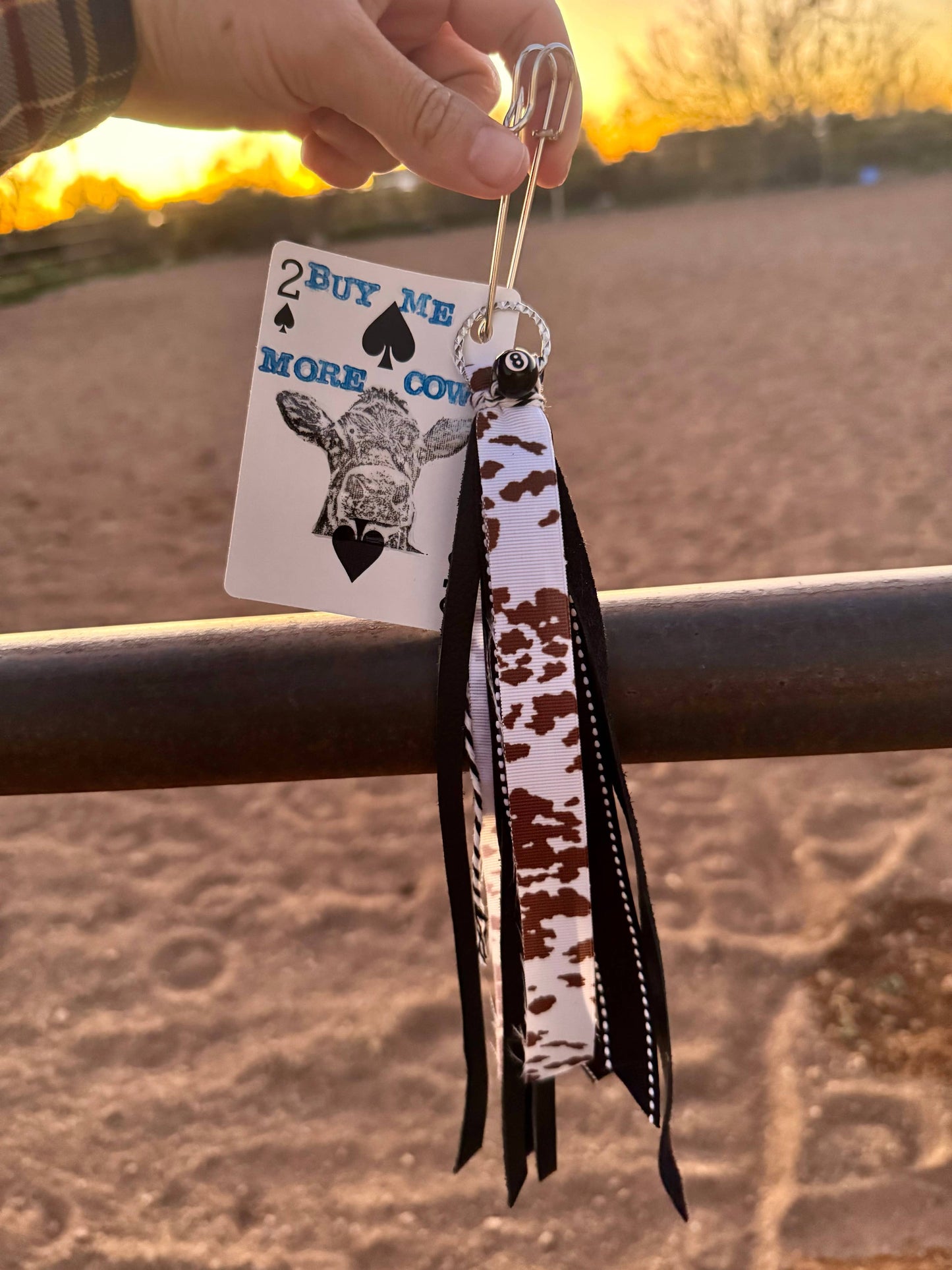 Wild Hancock Creations - Western Keychain/Fringe Keychain/Purse Accessory - BUY ME MORE COWS