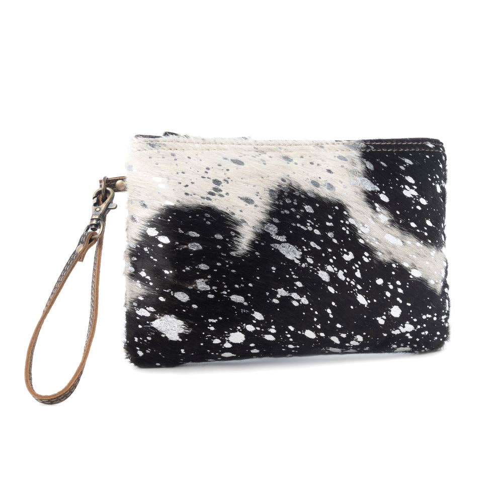 Myra Bag - Stardust Pony Western Pouch for Women in black with foil hairon detail - Black