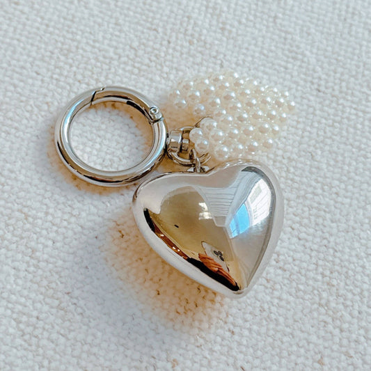 Ellison+Young - Puff Heart Pearl Heart Bag Charm