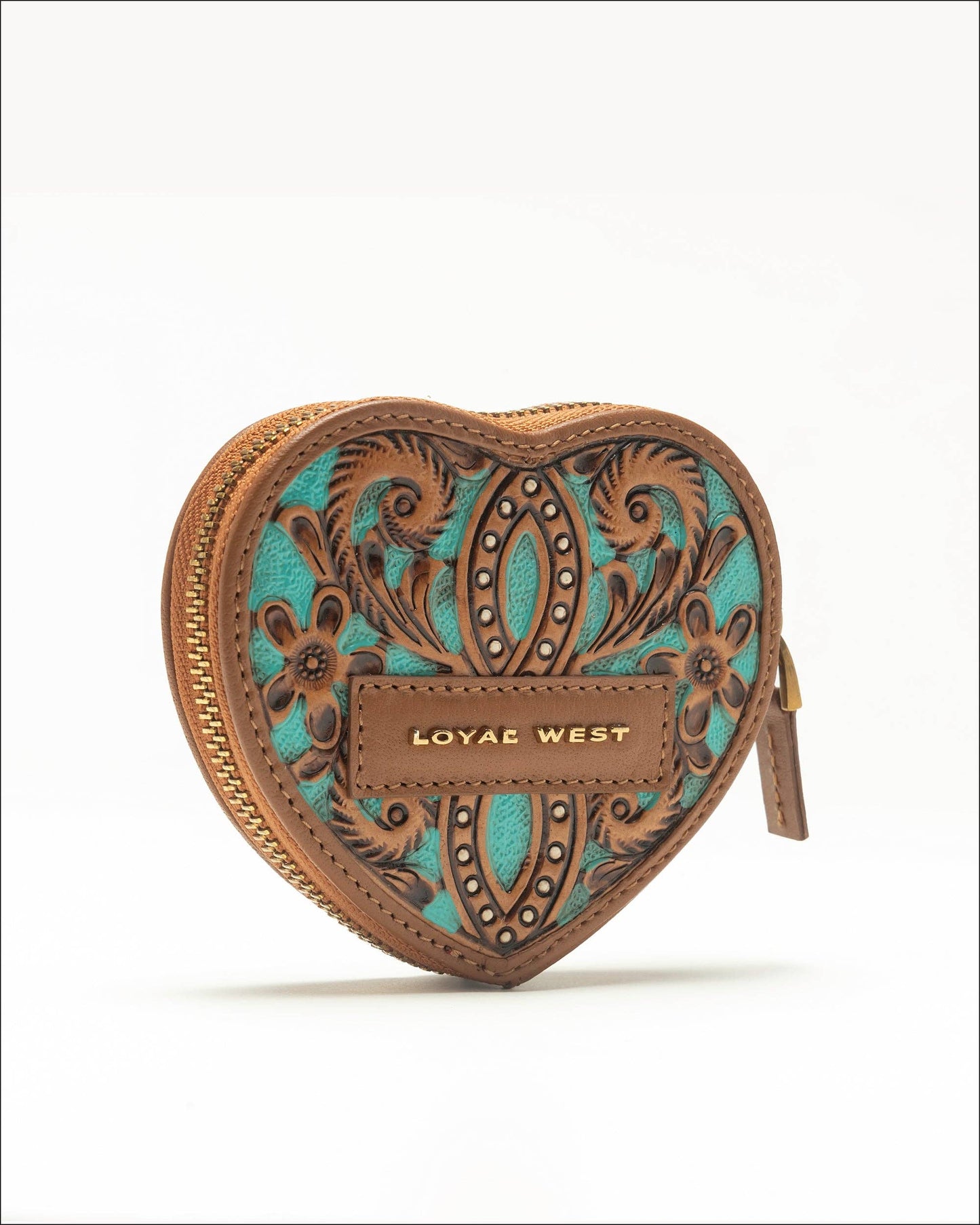 Loyal West - Cupid Coin Pouch Handtooled Leather - Whiskey & Water