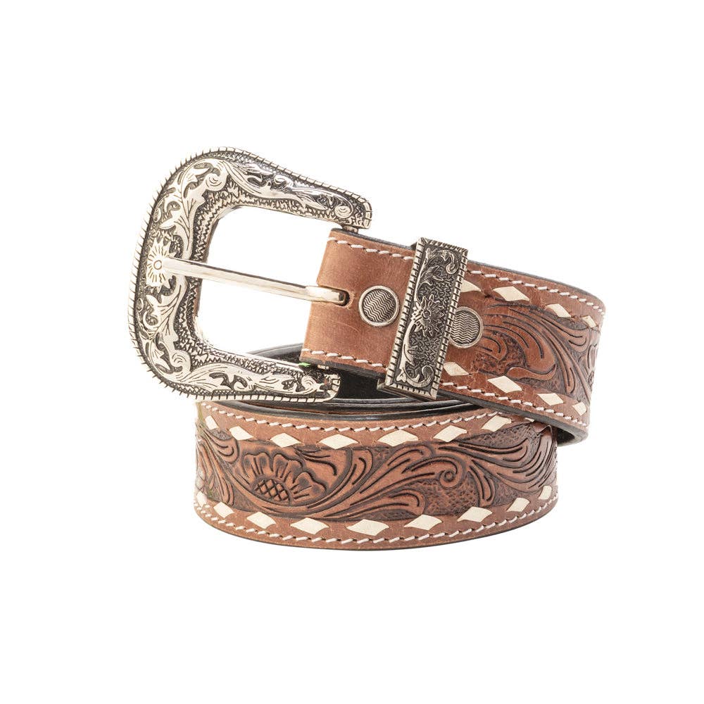Myra Bag - Talavera Handtooled Leather Belt for Women in Ember - Ember / M