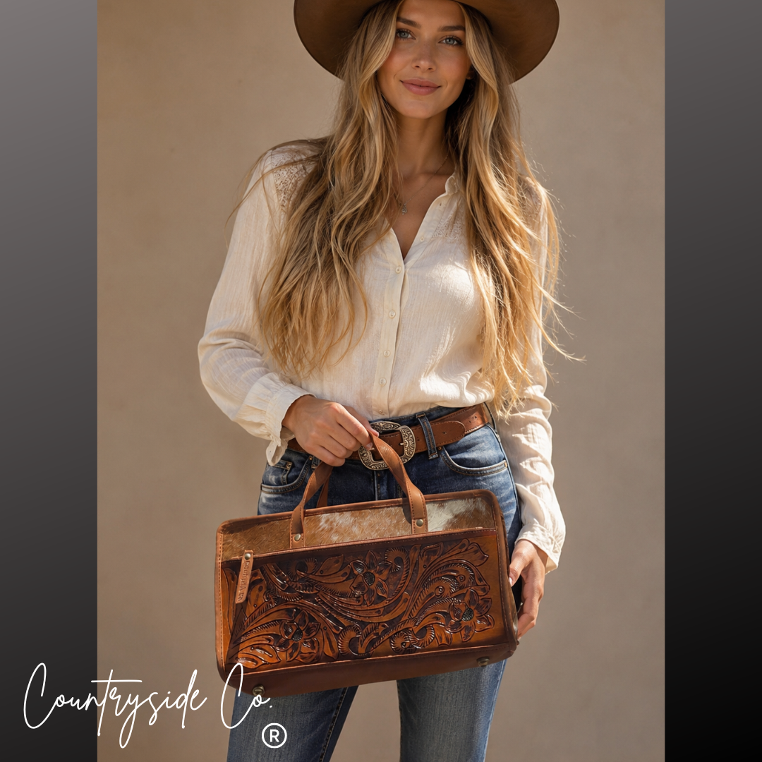 Countryside Co. - Pioneer Tooled Leather XL Toiletry Travel Case