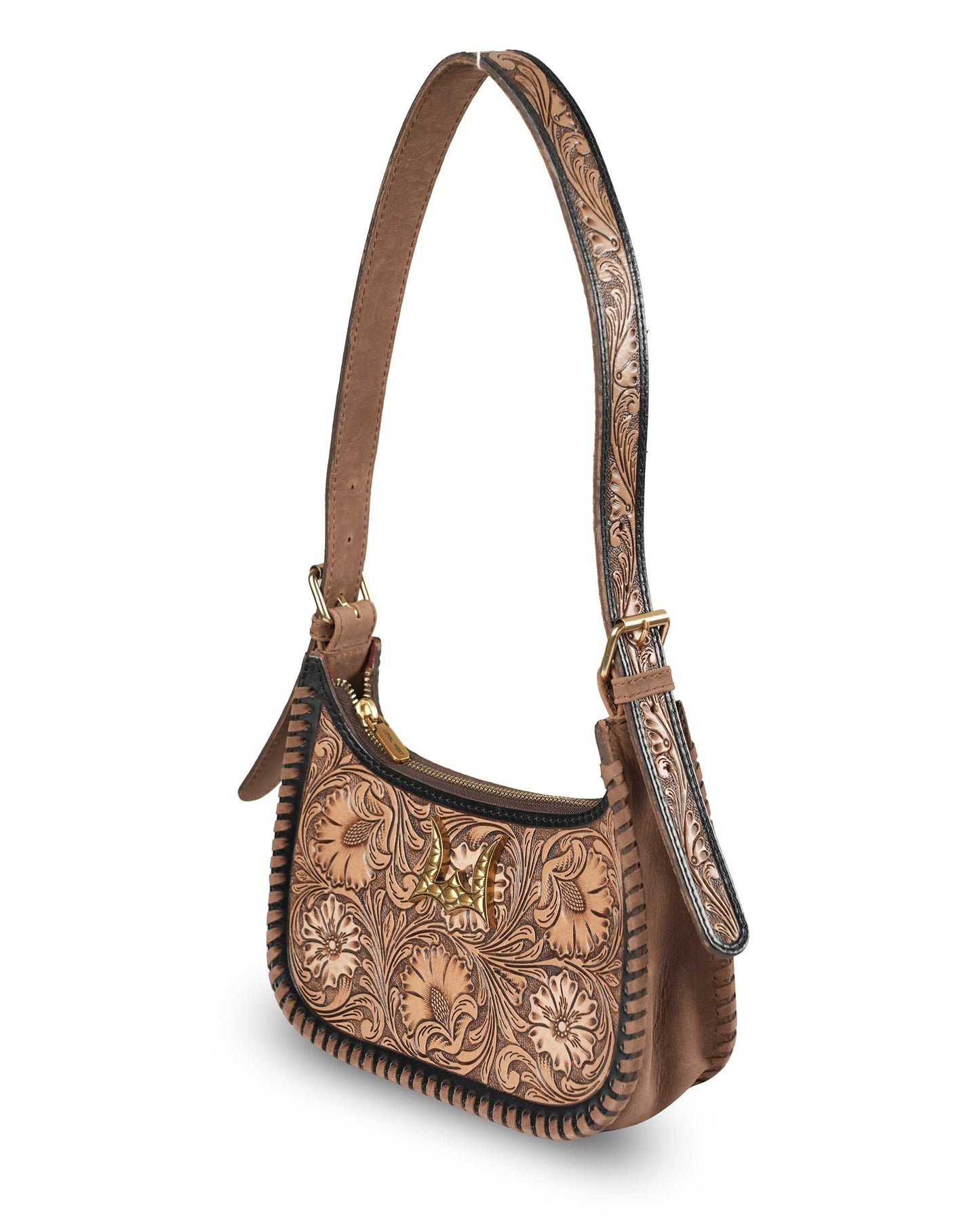 Loyal West - Handtooled Dannia Medium Purse - Distressed Brown - NaN / Distressed Brown
