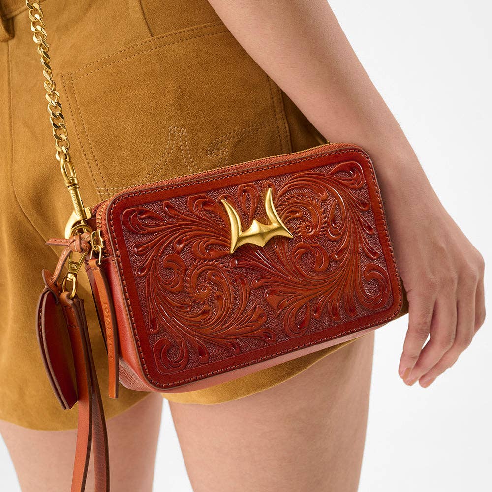 Myra Bag - Loyal West Shell Mini Purse In Handtooled Leather - Single