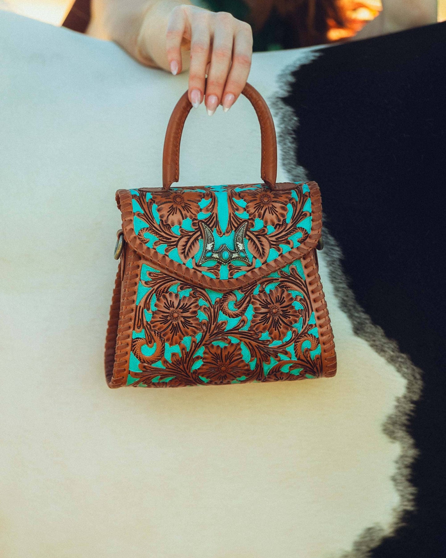 Loyal West - Leon Mini Handle Purse - Whiskey & Water