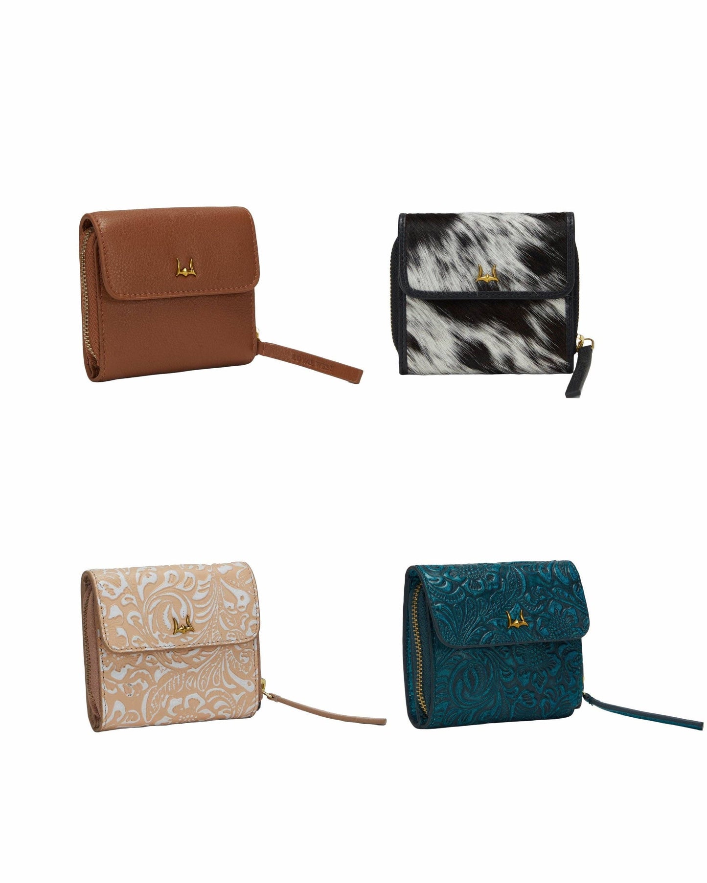 Myra Bag - Loyal West Sophia Card Holder In Black & White Cowhide - Single