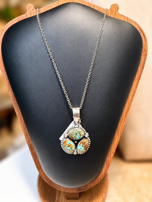 Number 8 Turquoise & Sterling Silver Necklace