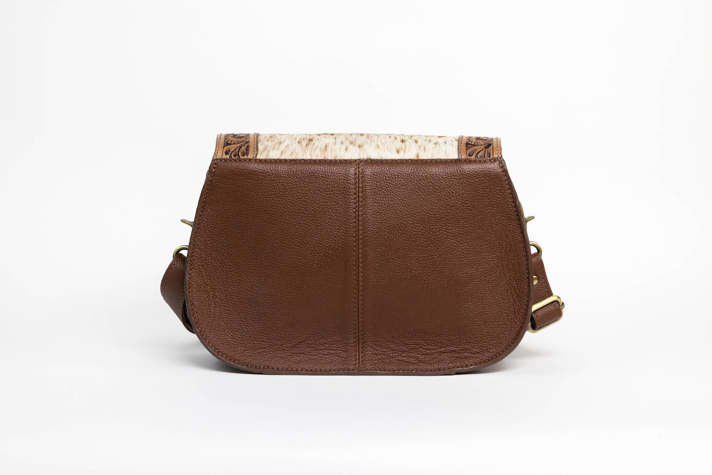 Leather Impressions Inc - Brown Scalloped Flap Purse with Butterfly ABHB 18-25206
