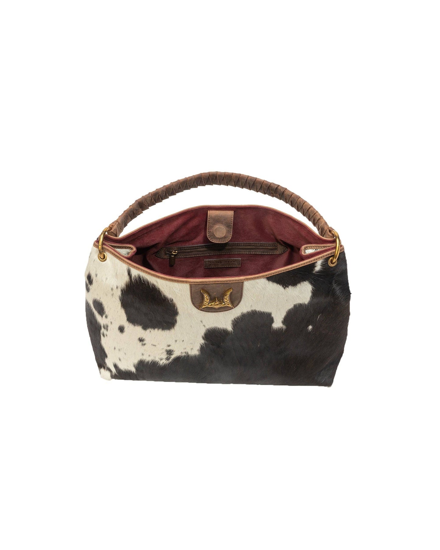 Loyal West - Lw Large Hobo Bag In Black & White Cowhide