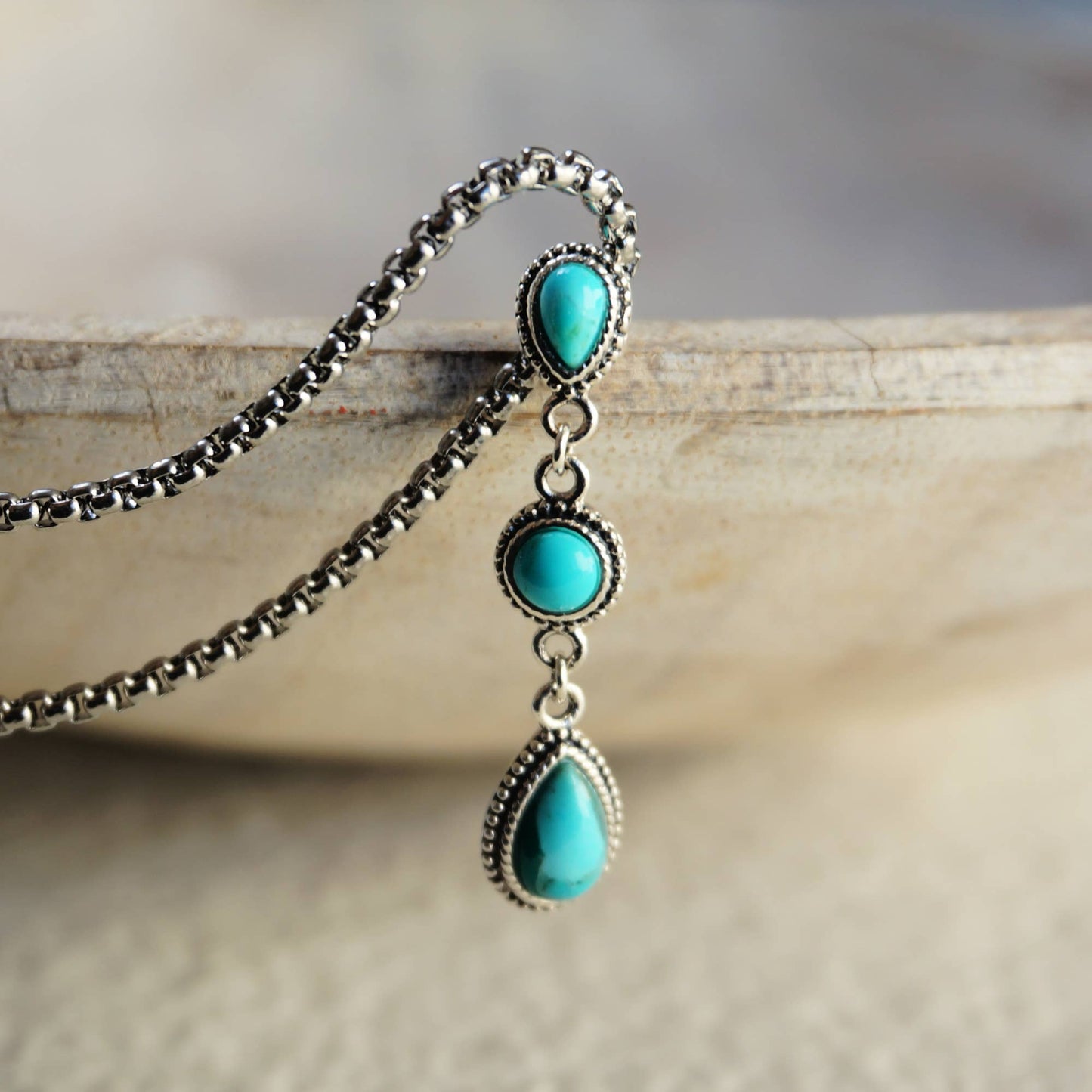 Sowell Jewelry - Frida Silver-Plated Turquoise Cascade Necklace