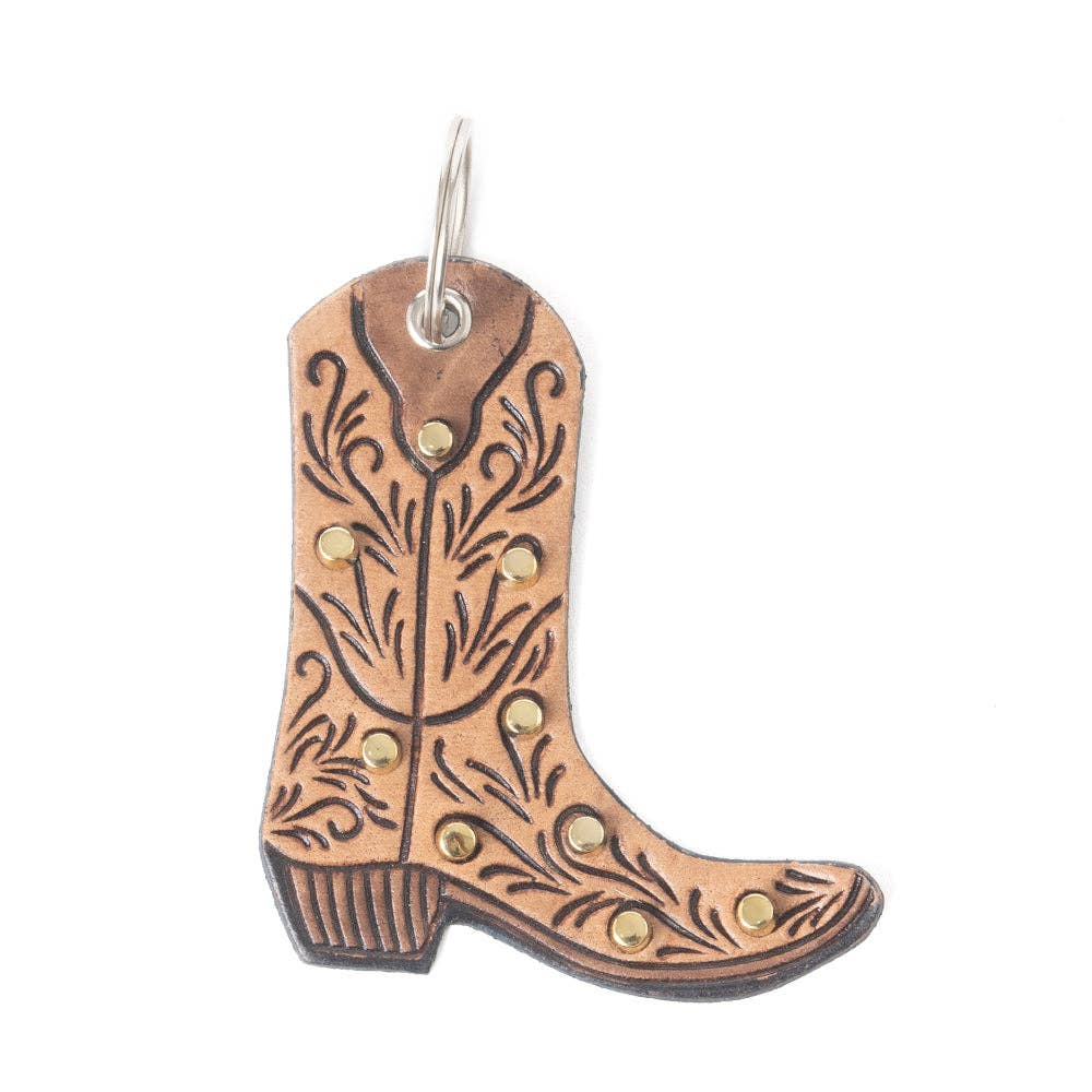 Myra Bag - Saddleblossom Leather Key Fob in Spiced Tan