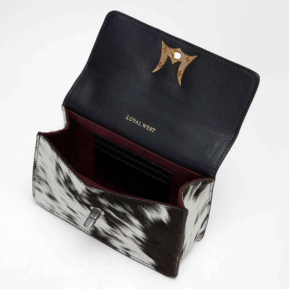 Myra Bag - Loyal West Valencia Leather Bag - Black & White Cowhide - Single