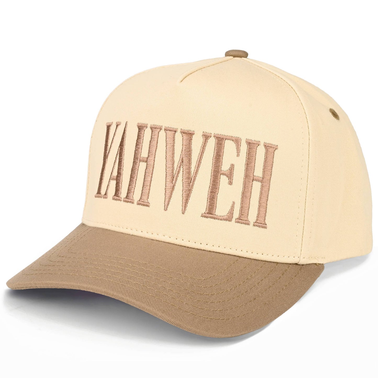 Hana - C.C YAHWEH Letter Embroidered on Brim Two Tone Trucker Hat