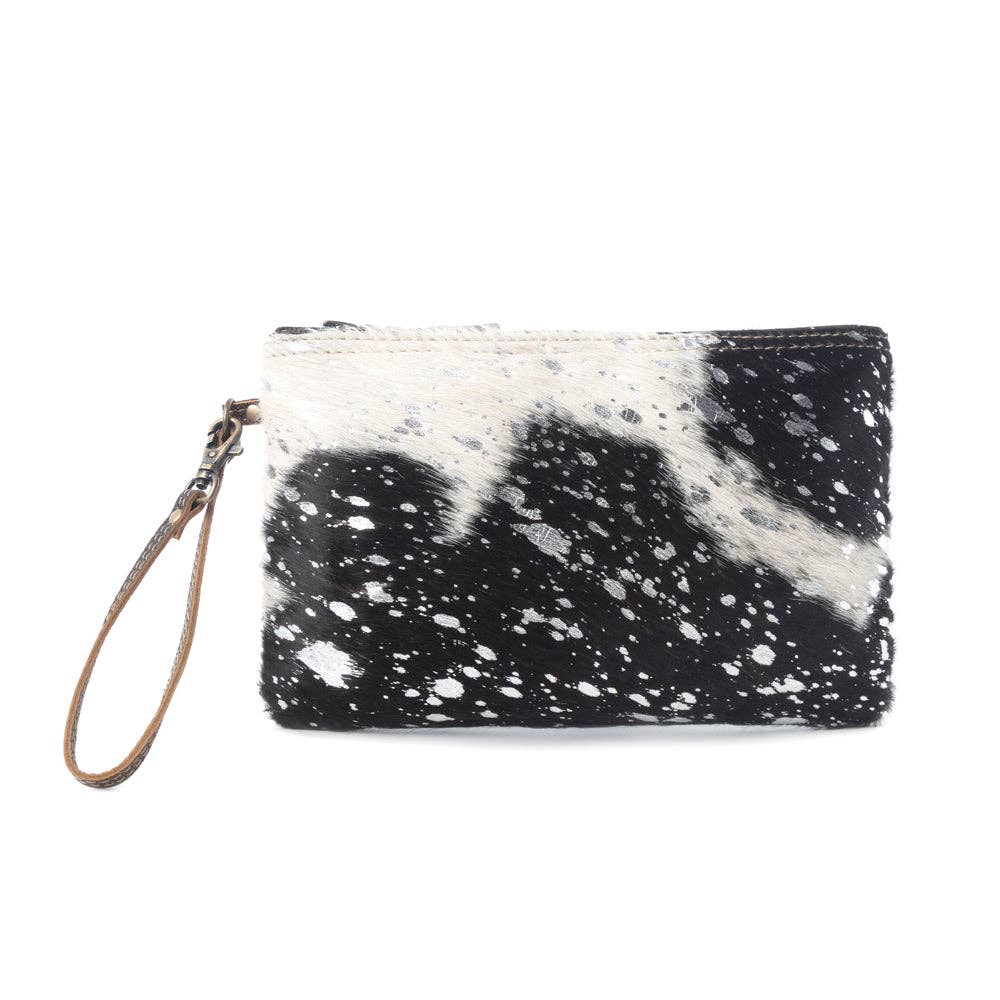 Myra Bag - Stardust Pony Western Pouch for Women in black with foil hairon detail - Black