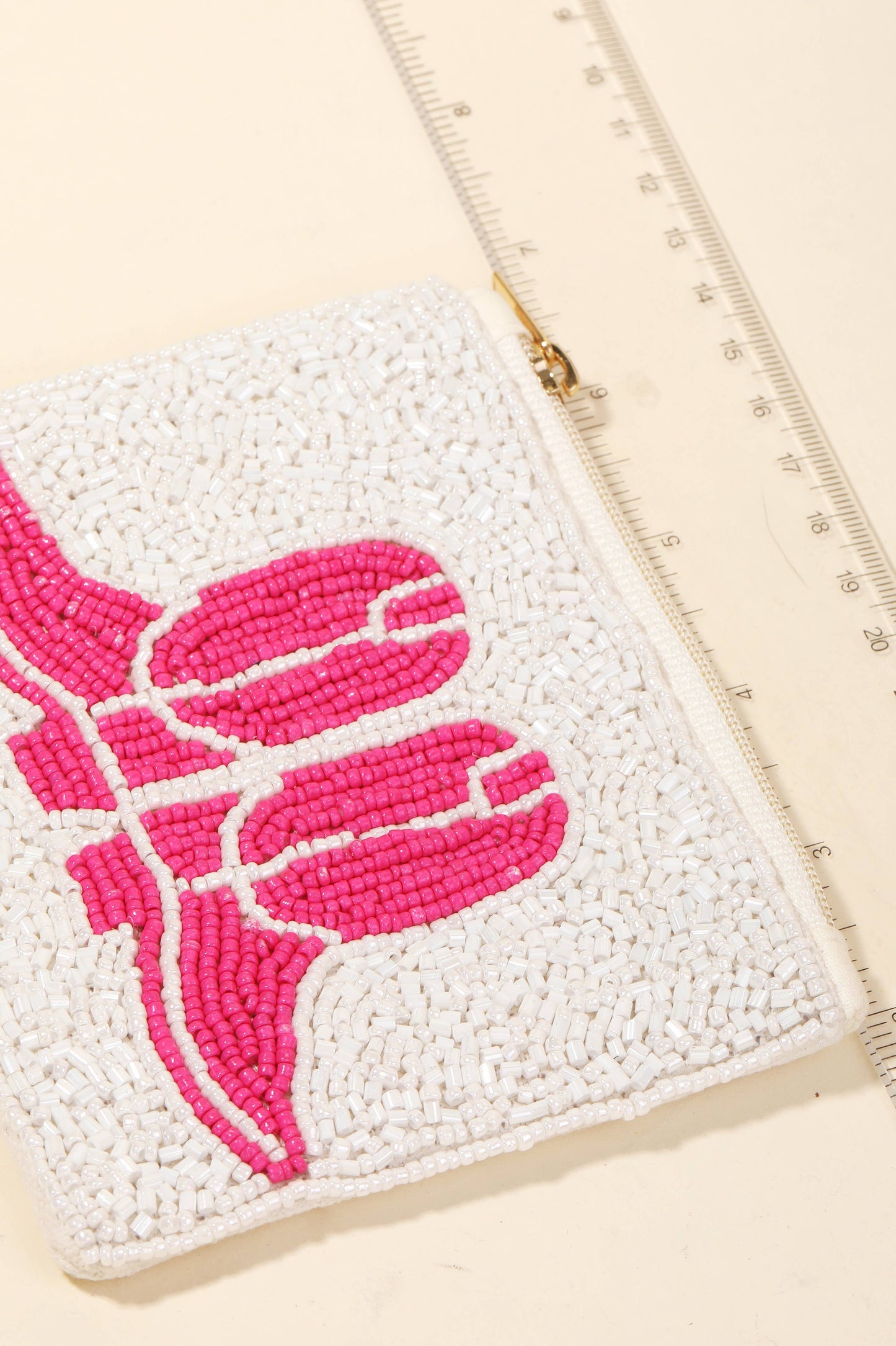 Pink Seed Beaded Coin Purse - MULTI
