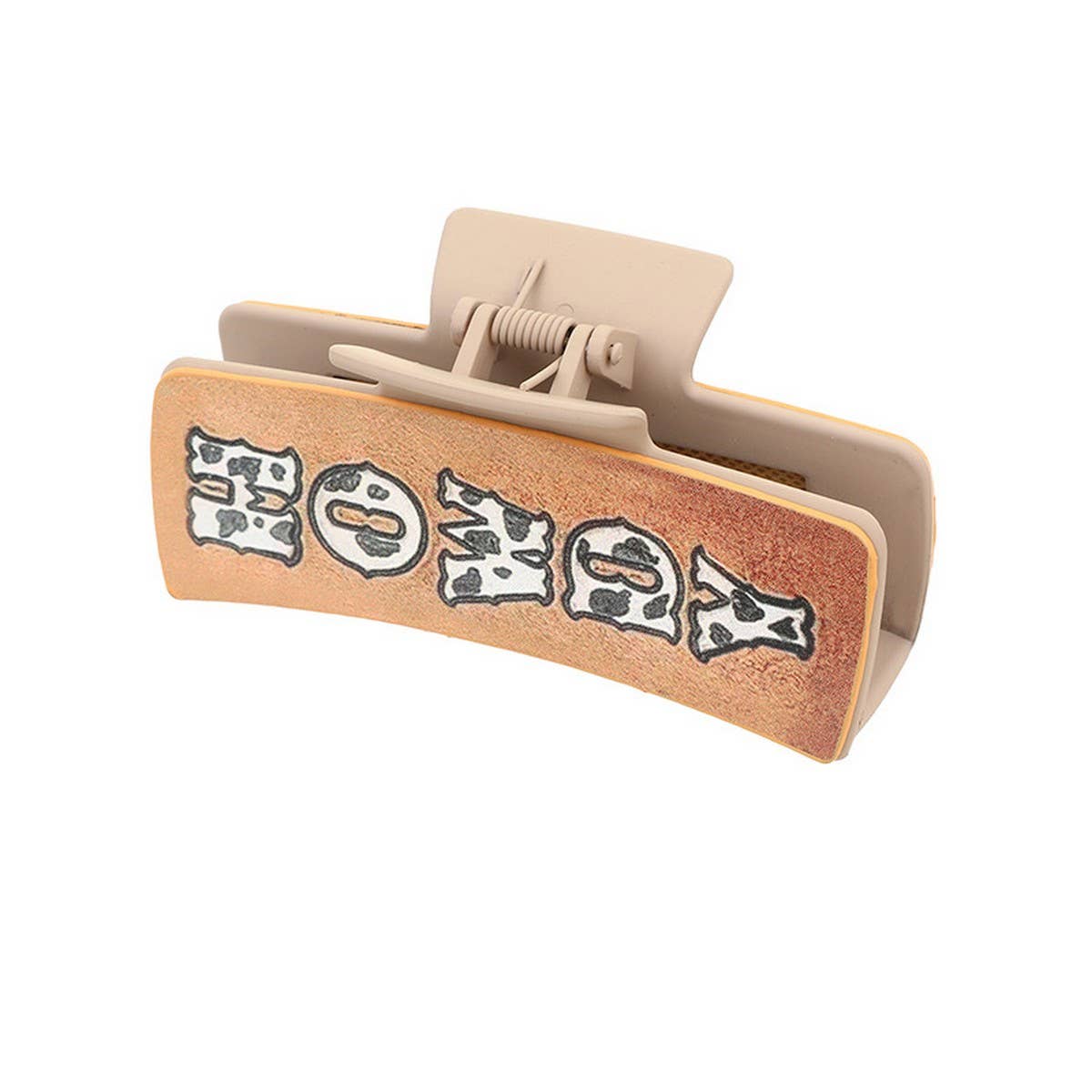 ACCITY - WESTERN COWBOY STYLE CACTUS LEATHER HAIRCLAW CLIPS_CWASC1616 - TYPE2 / (OS) 1