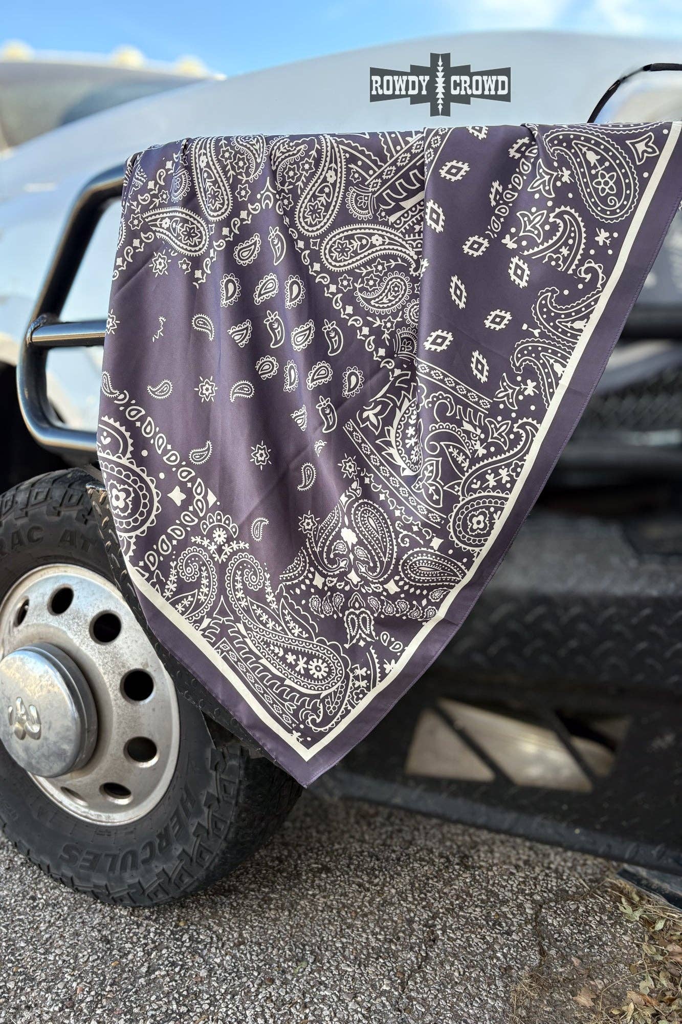 Rowdy Crowd Clothing - CHARCOAL Paisley Creek Wild Rag