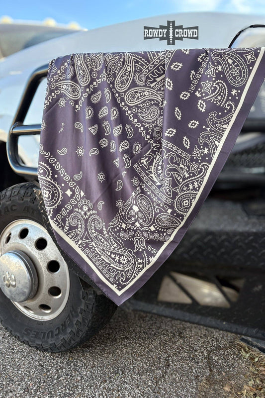 Rowdy Crowd Clothing - CHARCOAL Paisley Creek Wild Rag