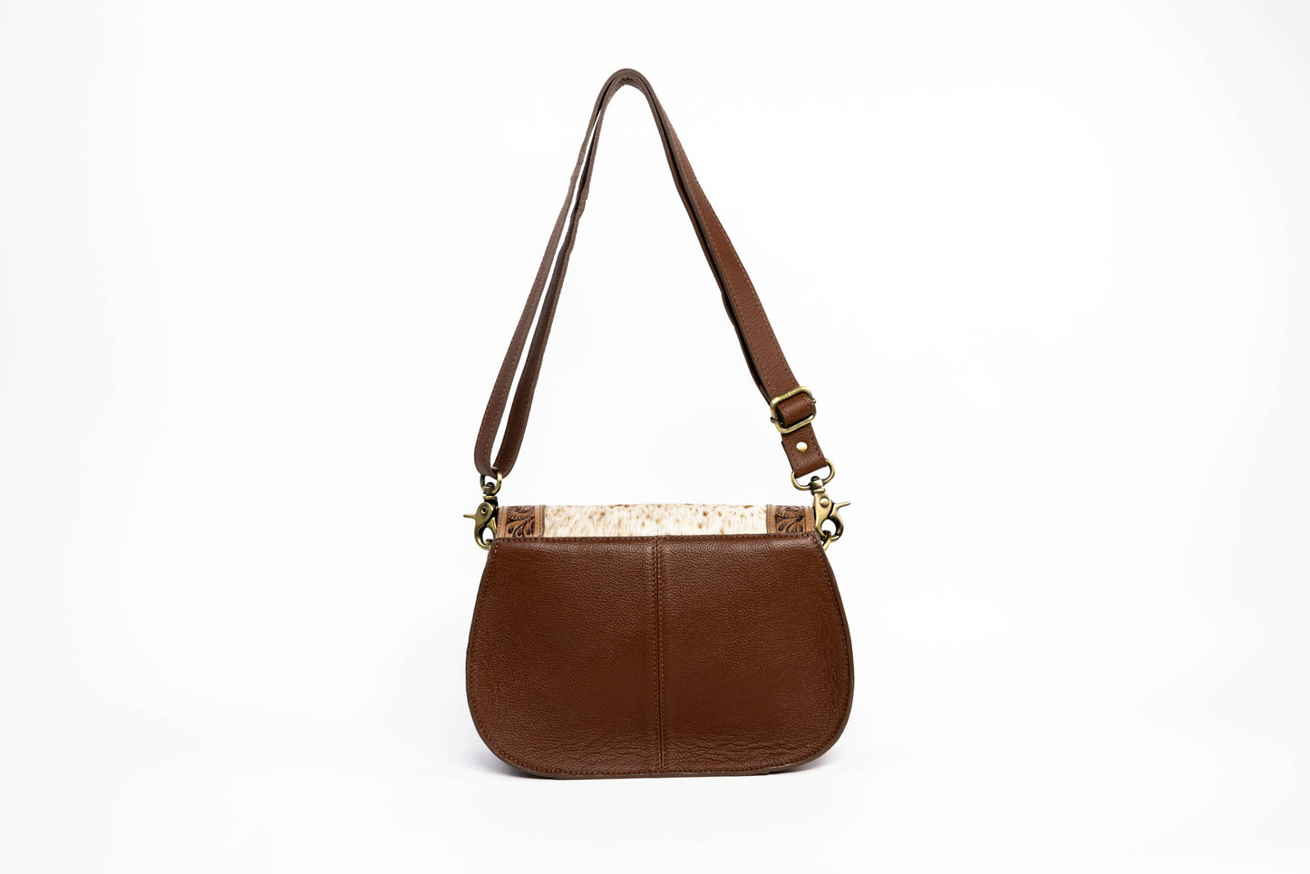 Leather Impressions Inc - Brown Scalloped Flap Purse with Butterfly ABHB 18-25206