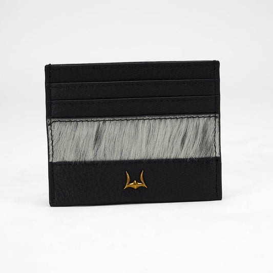 Myra Bag - Loyal West Shell Card Holder In Black & White Cowhide - Single