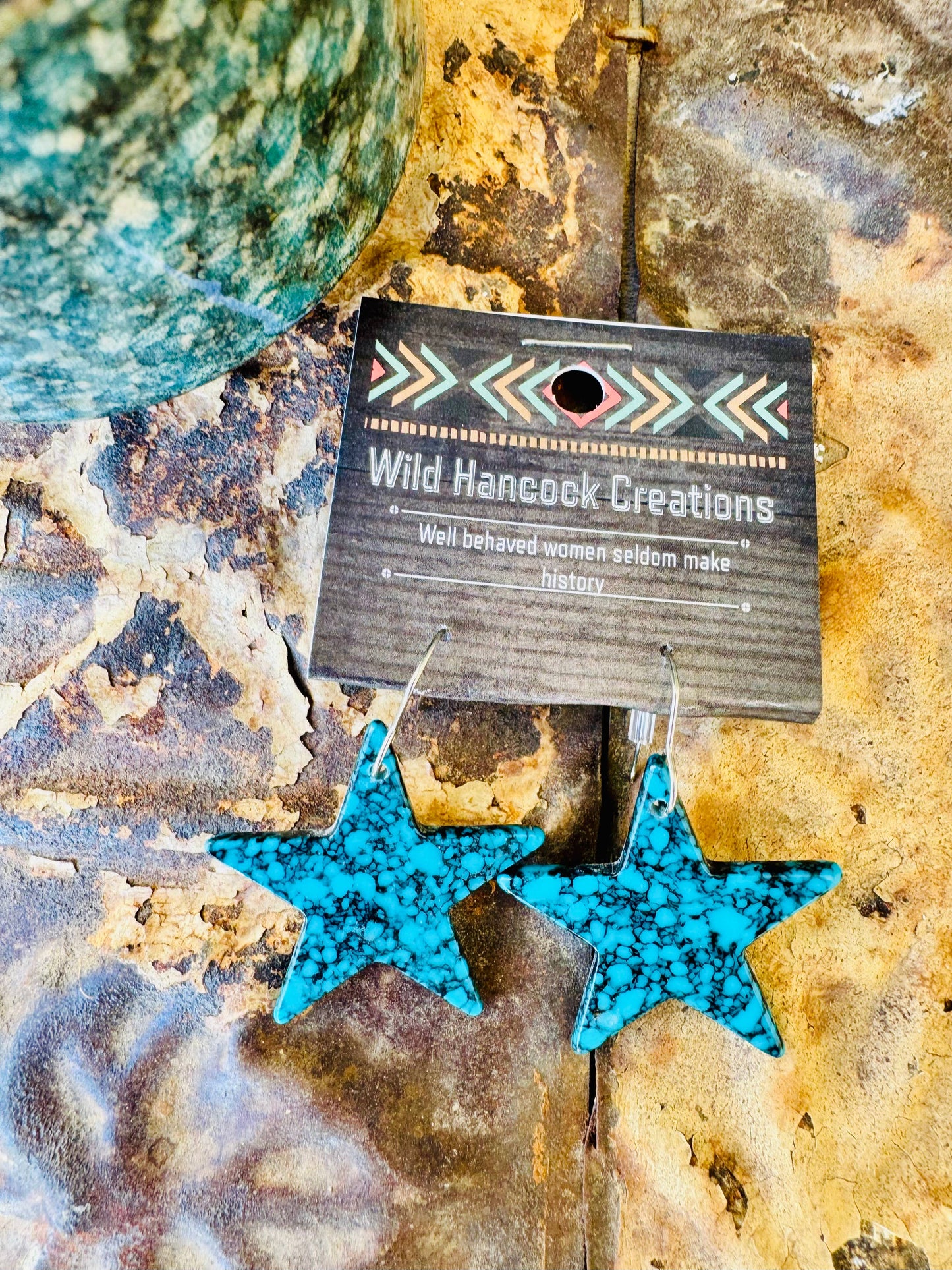 Wild Hancock Creations - Turquoise Star Earrings/Star Earrings/Western Earrings