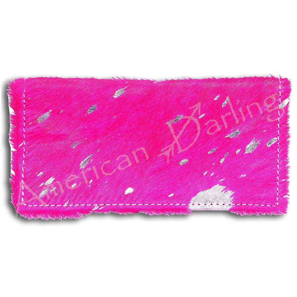 LS Western - ADBG258 American Darling Wallet Bag - Handcrafted Hair-On Cowhide & Genuine Leather Western Wallet - ADBG258TRQ