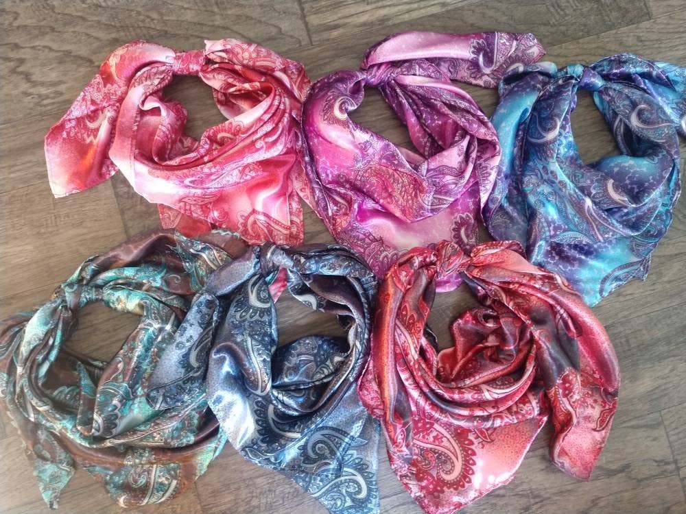 Double B Wild Rags - Wild Rag Red and White Paisley Cowboy Western Neck Scarf Bandanna by Double B Wild Rags - 35"x35"