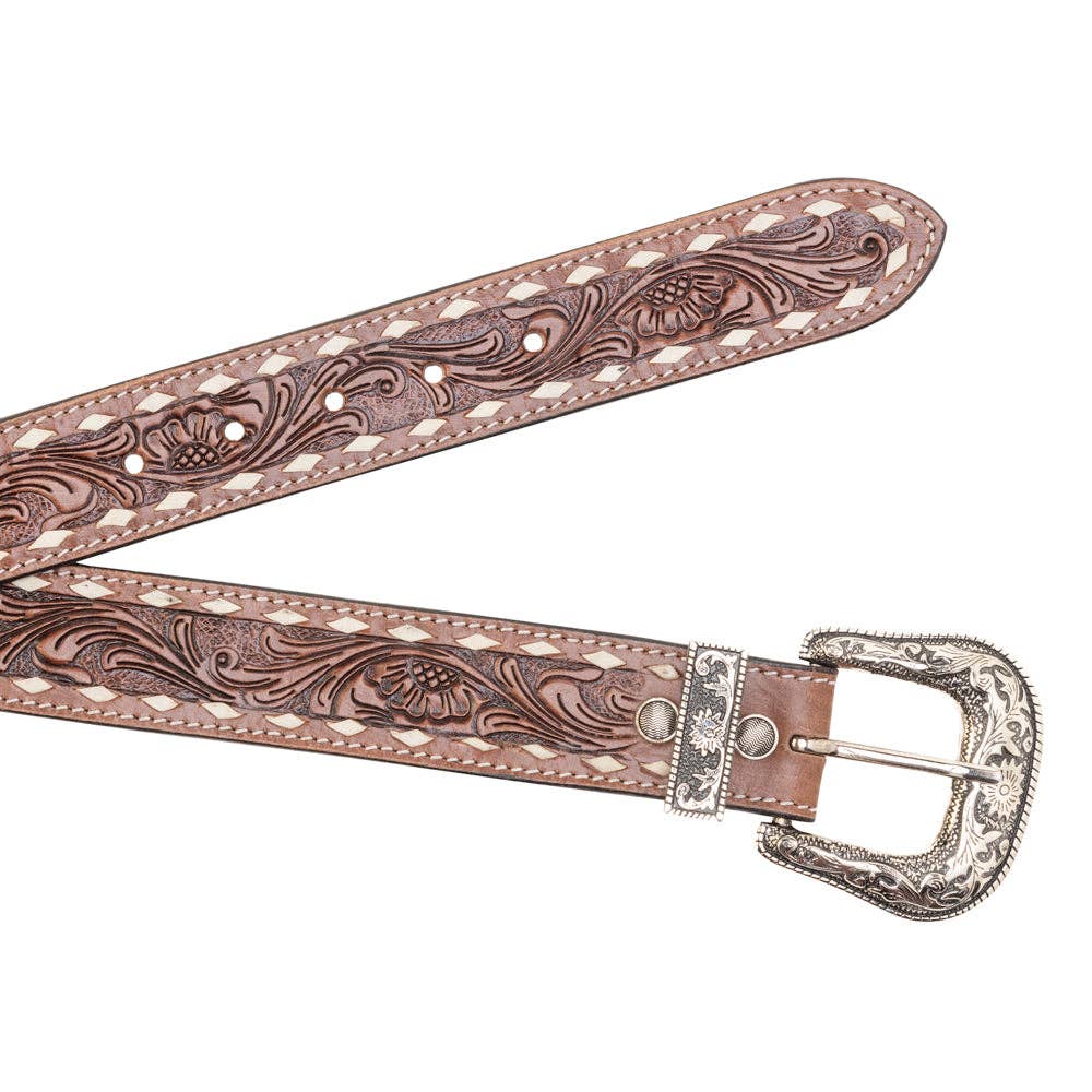 Myra Bag - Talavera Handtooled Leather Belt for Women in Ember - Ember / M
