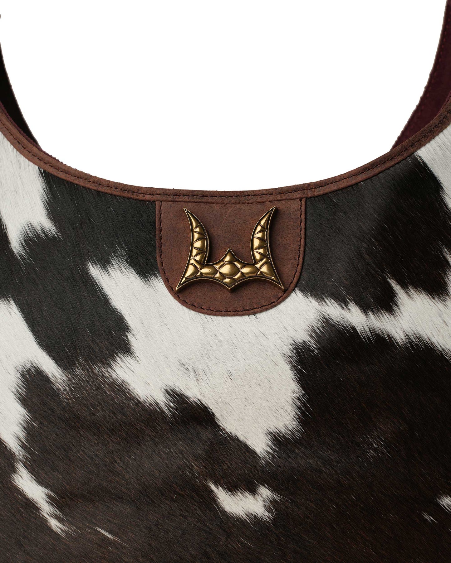 Loyal West - LW Large Purse - Black & White Cowhide With Oiled Ruby Leather