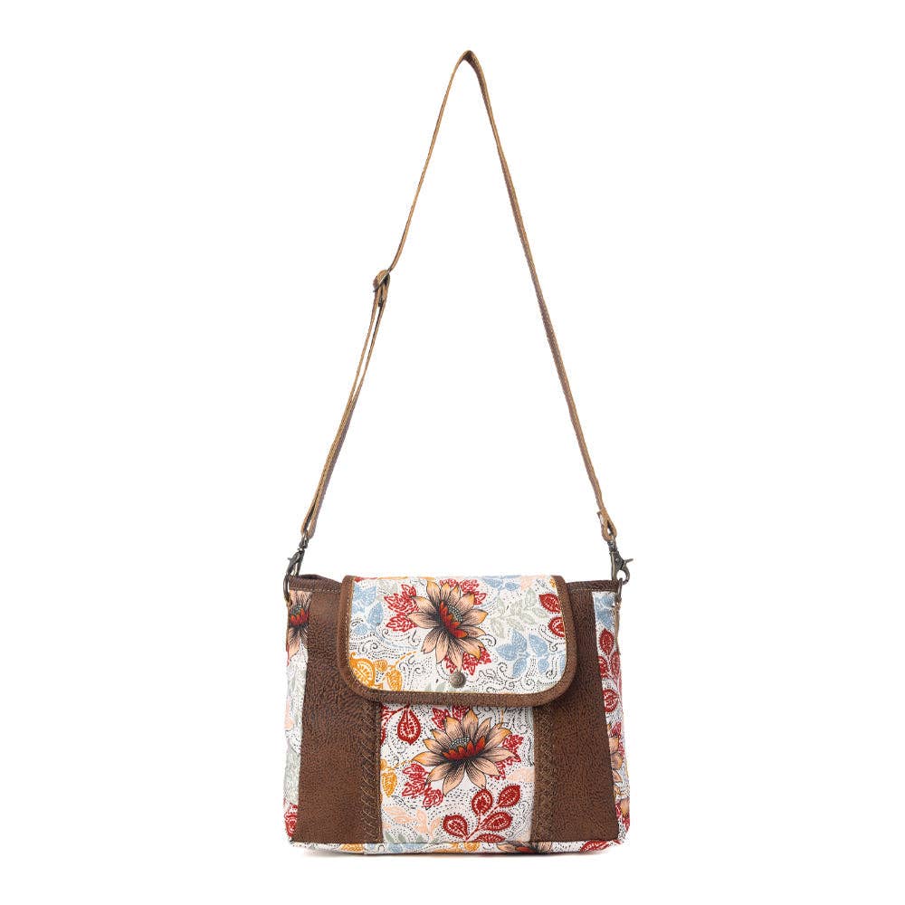 Myra Bag - Oakline Cotton & Leather Shoulder Bag in Powder Brown - Powder Brown