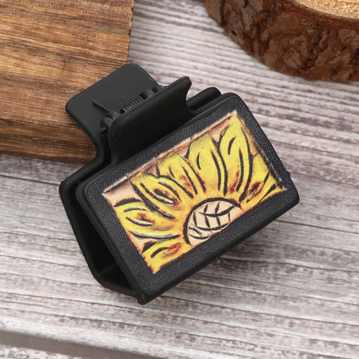 ACCITY - Western Sunflower Cactus Hair Claw - Leather Clip_CWAHA0601 - TYPE5 / (OS) 3