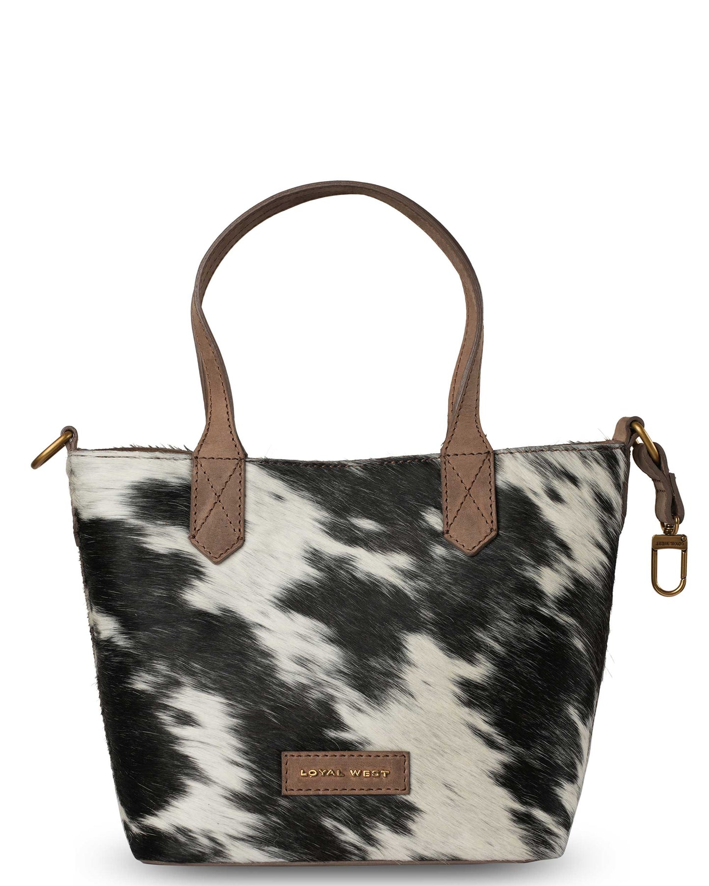 Loyal West - Dakota Medium CrossBody - Black & White Cowhide