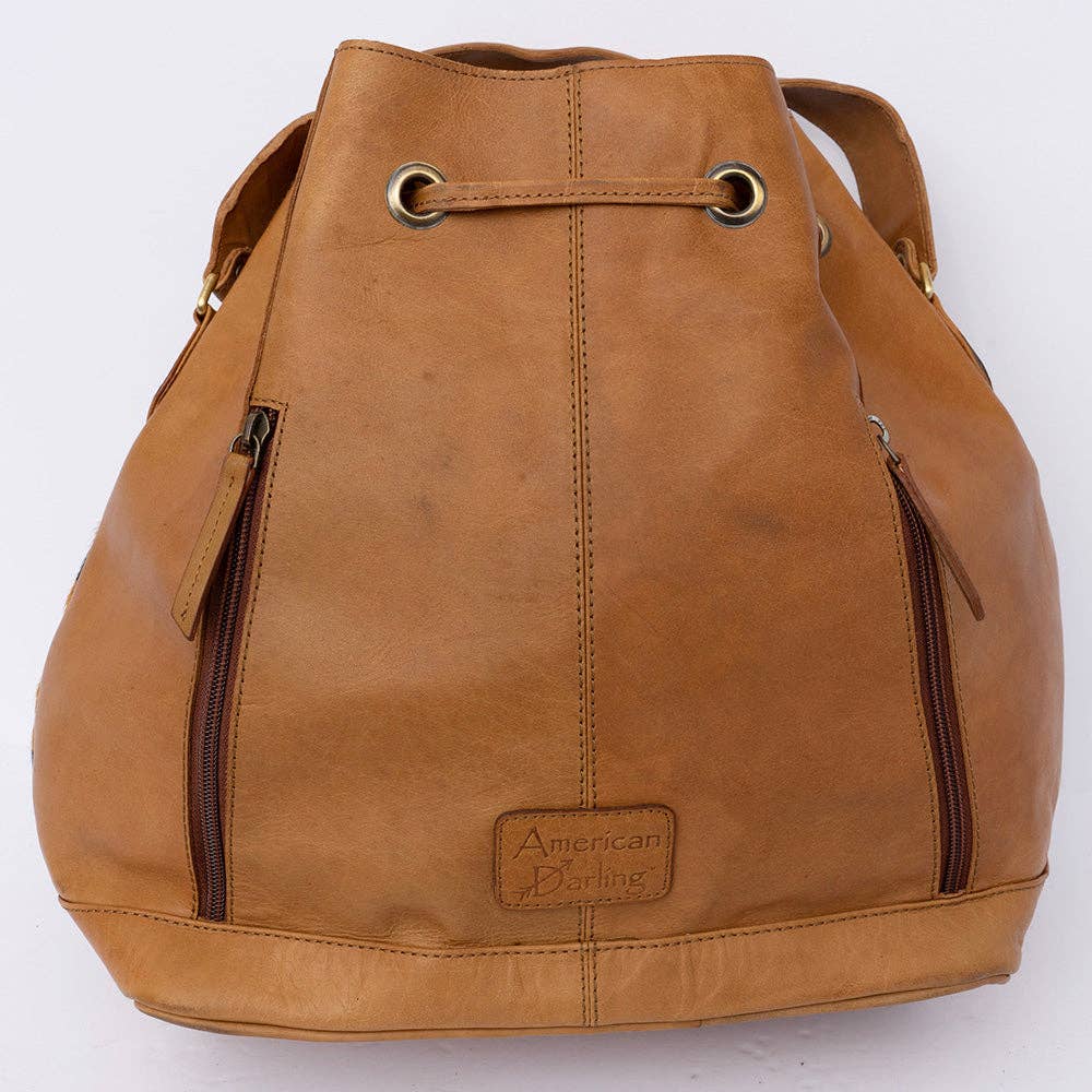 LS Western - ADBGI226 Bucket Hair On Genuine Western Leather Women Bag - ADBGI226A