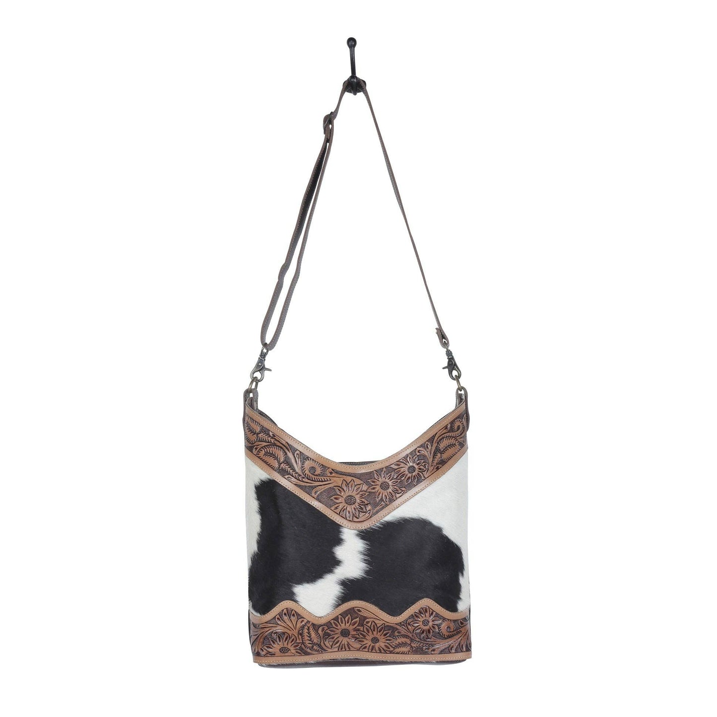 Myra Bag - Coco and cream Hand-Tooled Bag