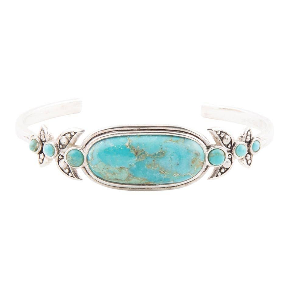 Barse Jewelry - Emile Blue Turquoise Silver Cuff Bracelet