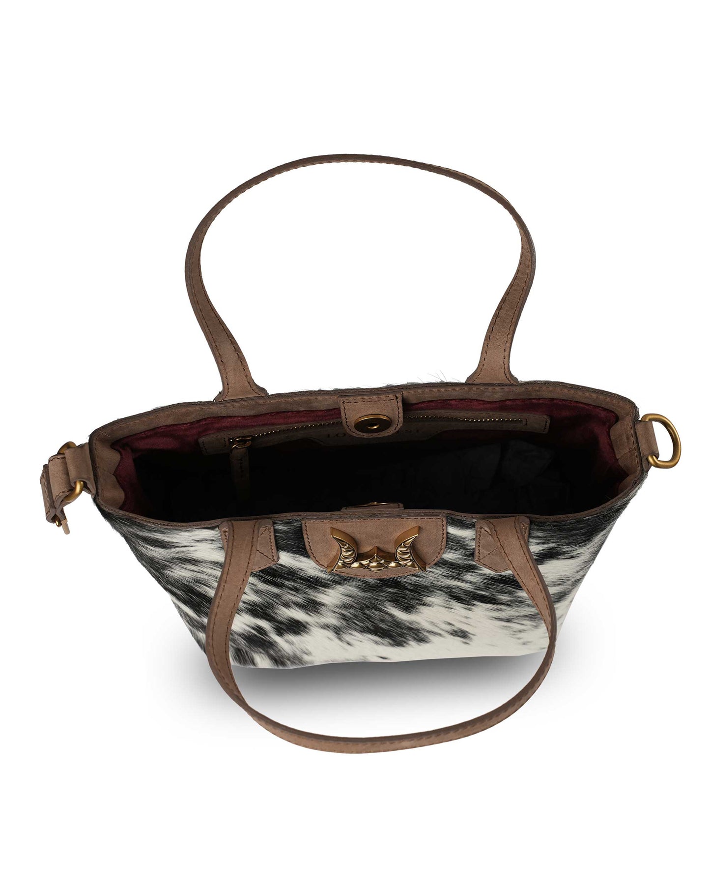 Loyal West - Dakota Medium CrossBody - Black & White Cowhide