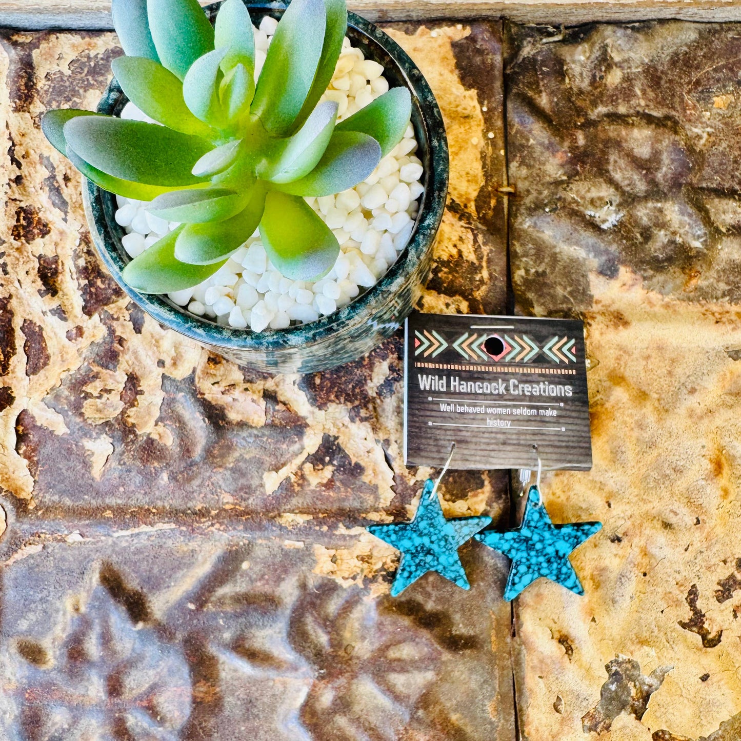 Wild Hancock Creations - Turquoise Star Earrings/Star Earrings/Western Earrings