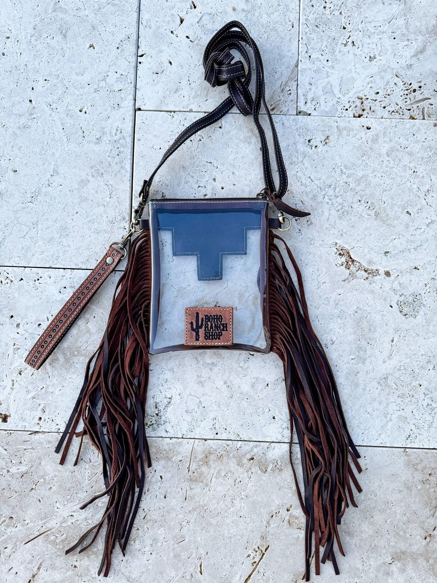 Boho Ranch Shop - SHAYNE SMALL - Hand Tooled Clear Crossbody Concert bag - Black
