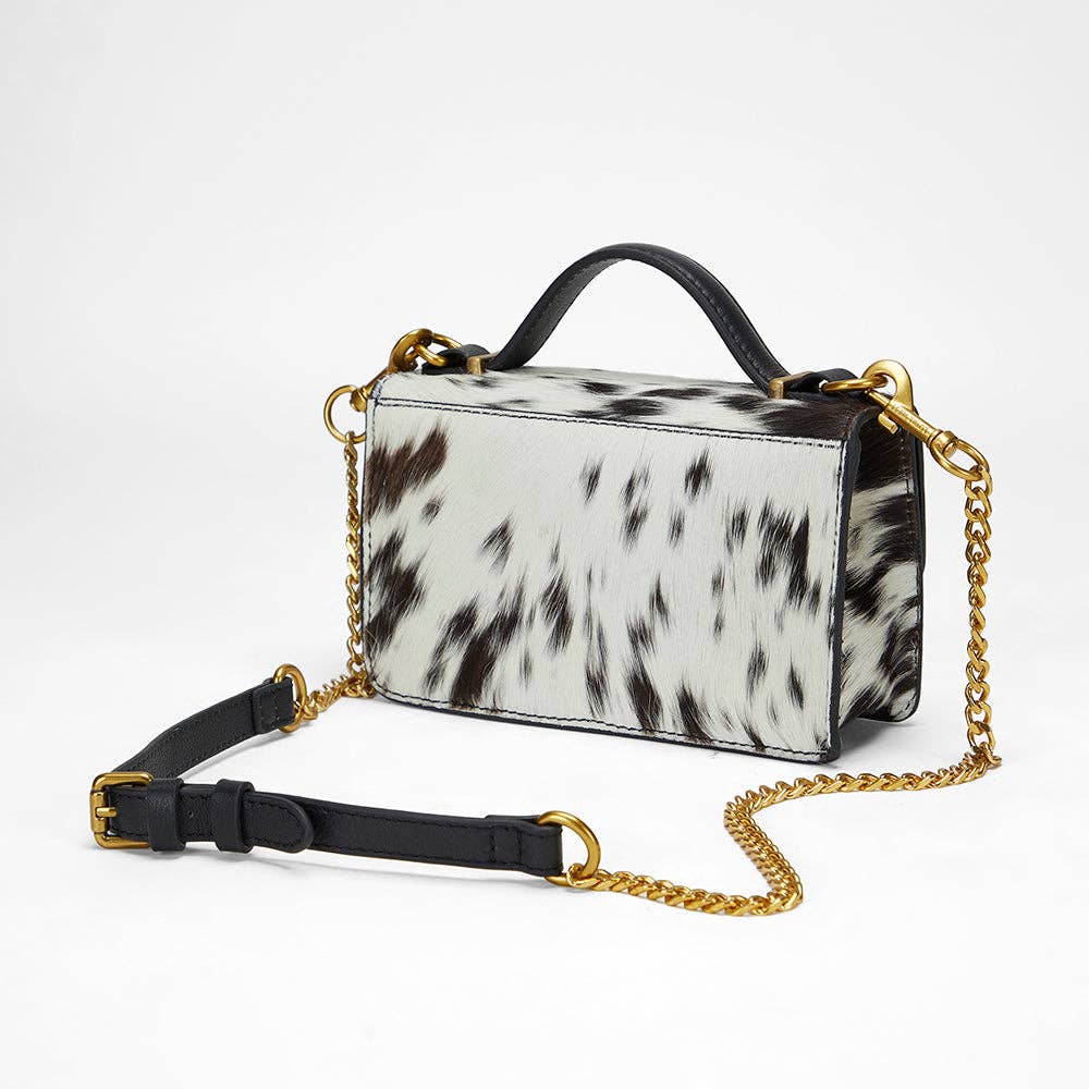 Myra Bag - Loyal West Valencia Leather Bag - Black & White Cowhide - Single