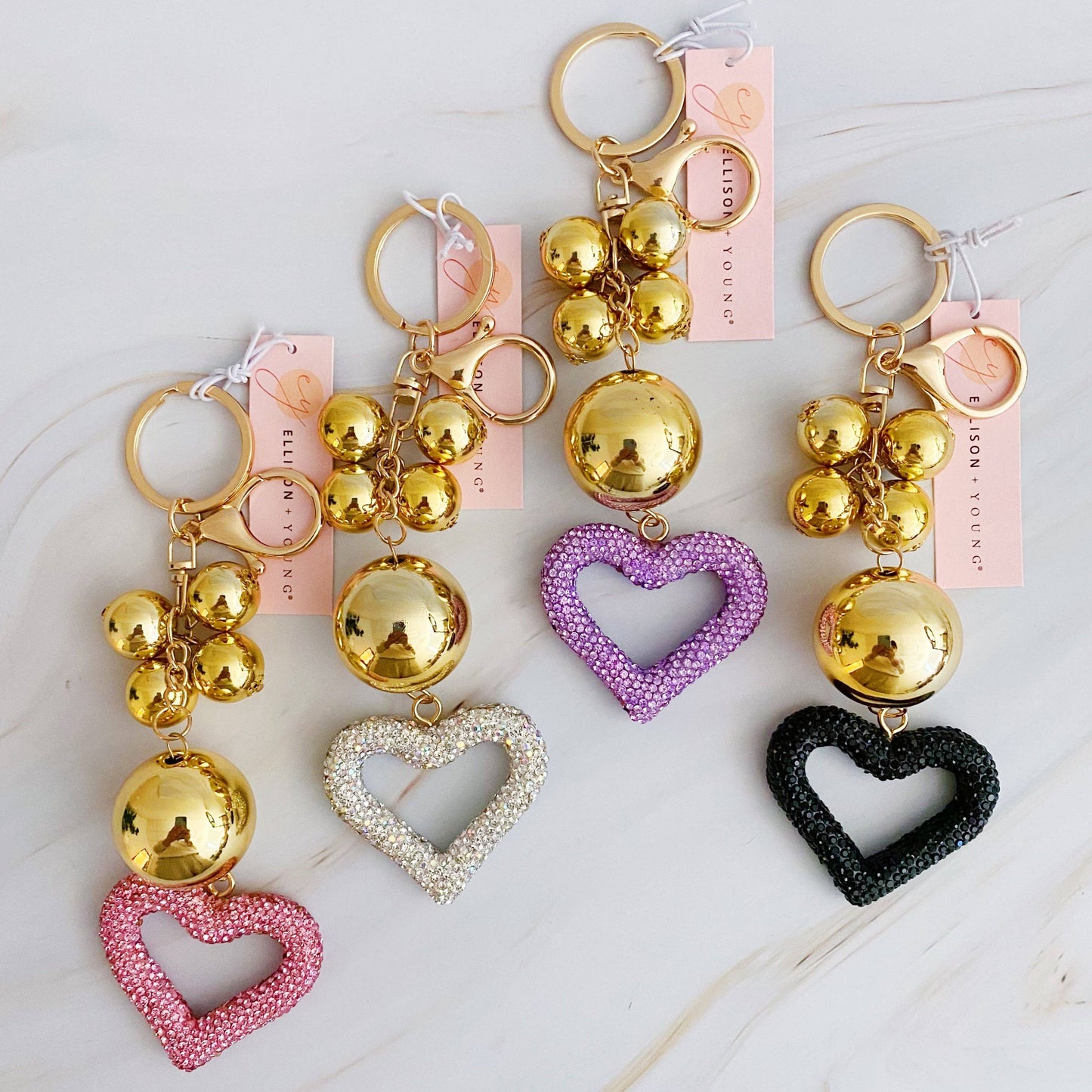 Ellison+Young - It Girl Glam Heart Bauble Key Chain