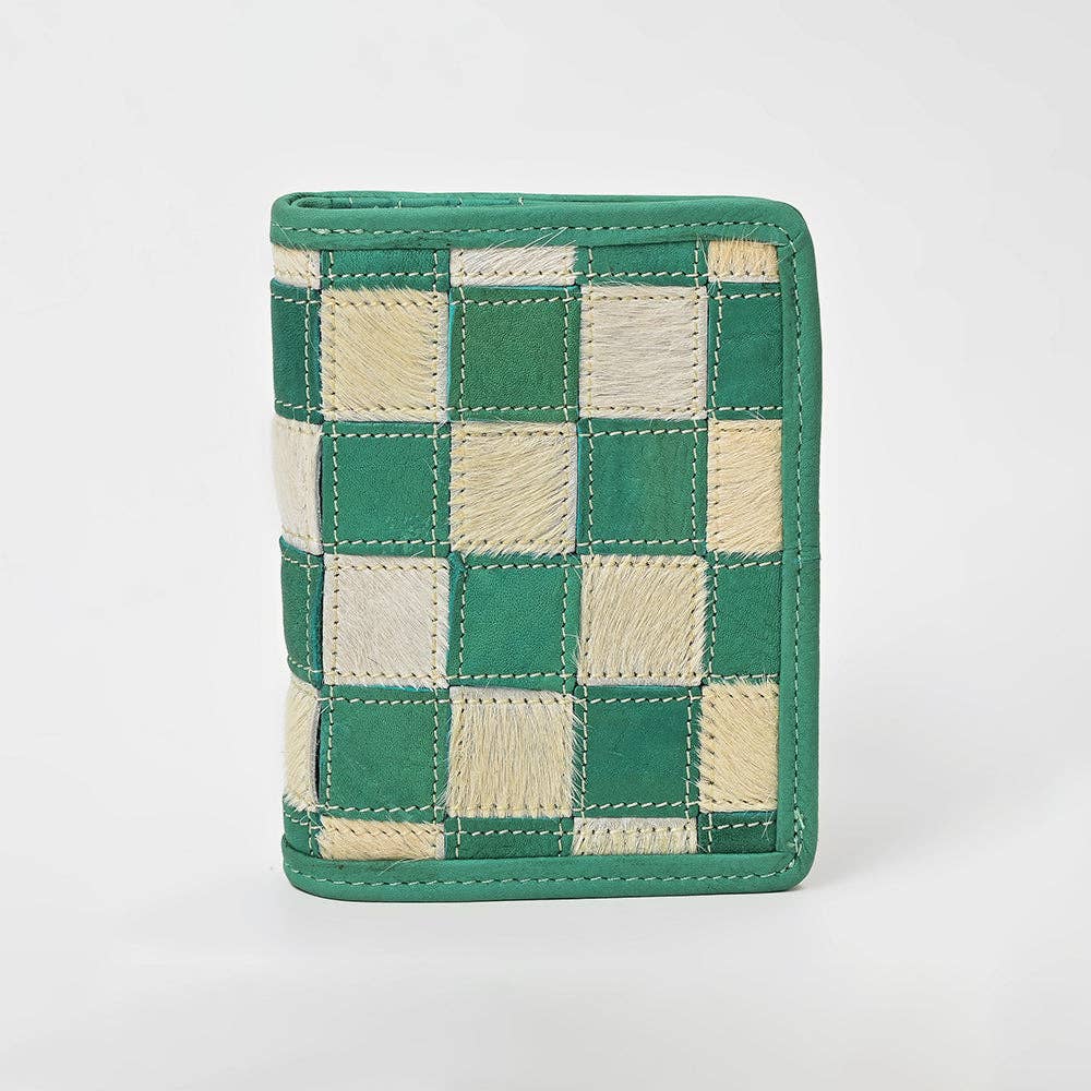 LS Western - ADBGM1095 American Darling Checkered Hair on Hide & Leather Bifold Wallet - ADBGM1095C