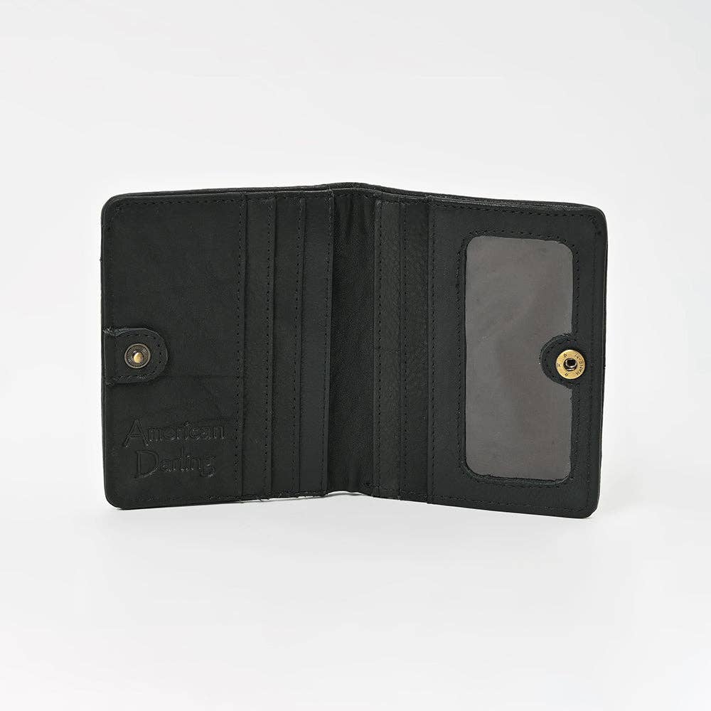 LS Western - ADBGM1095 American Darling Checkered Hair on Hide & Leather Bifold Wallet - ADBGM1095D