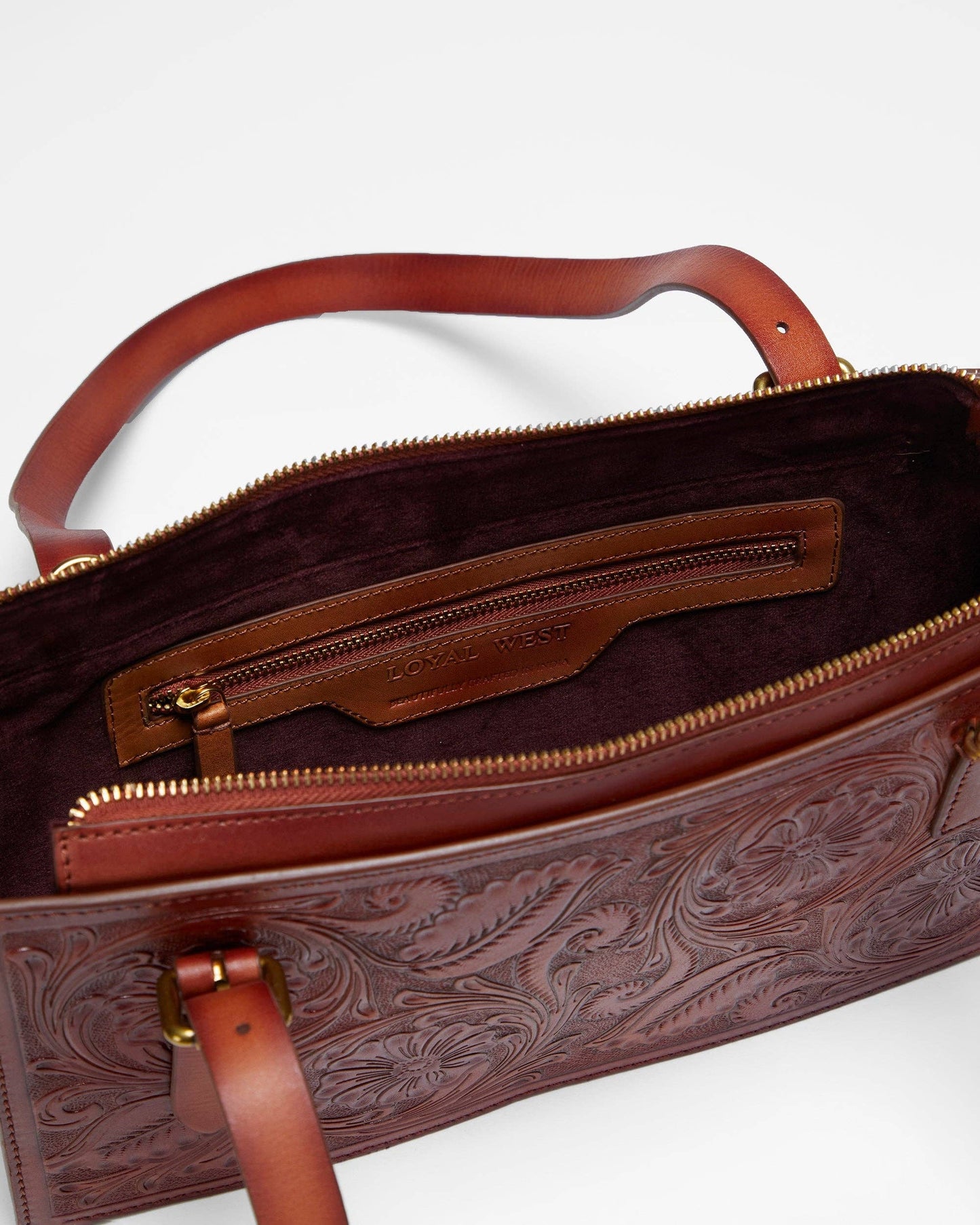 Loyal West - Mivva Handtooled Mini Bag - Soft Walnut Leather