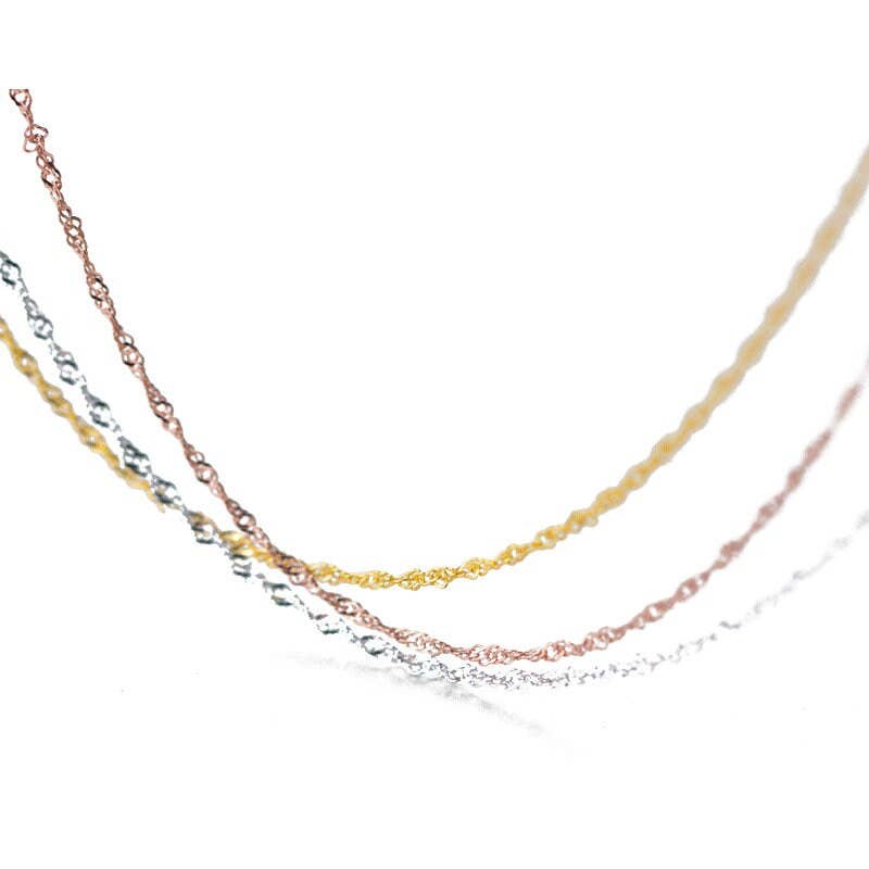 Perimade & Co. LLC - Box Cable Singapore Necklace Chain in 925 Sterling Silver - 50 Centimeters / Cable Chain