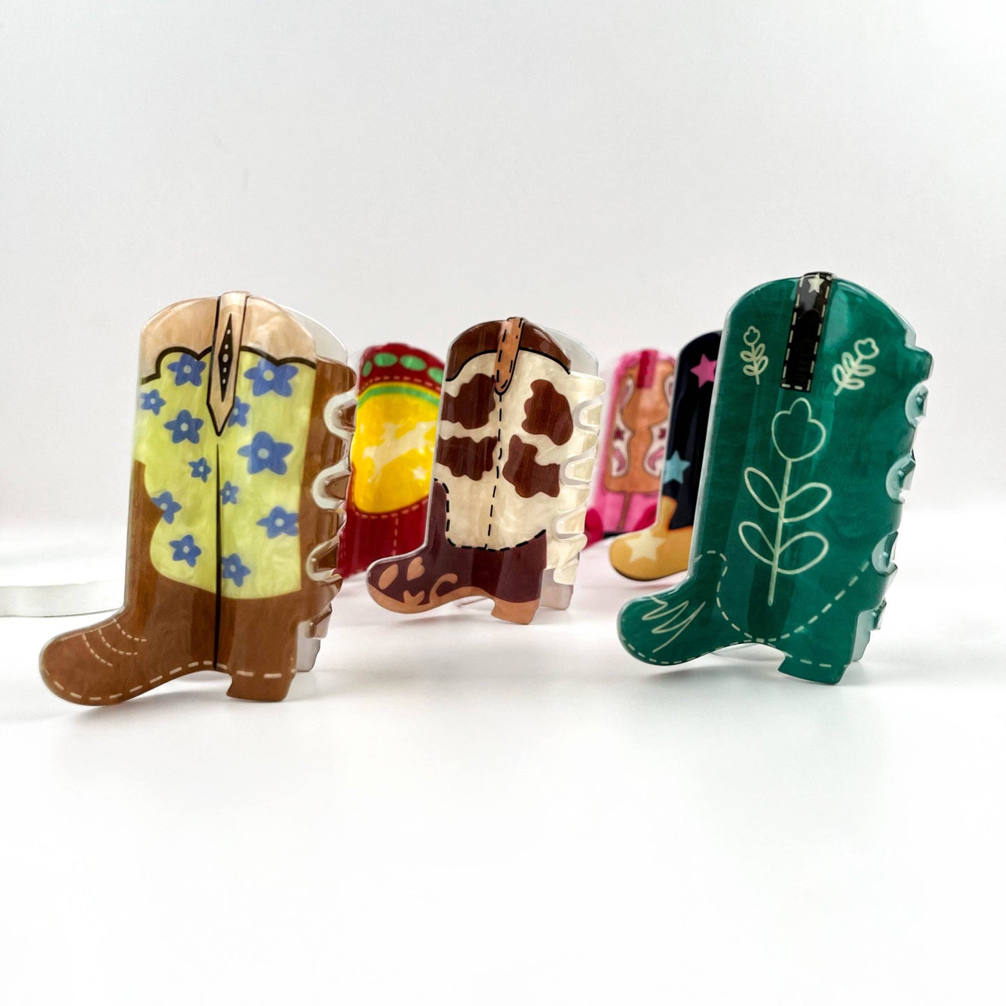 mildstyles - Cowboy Boots Acrylic Hair Claw Clip - F