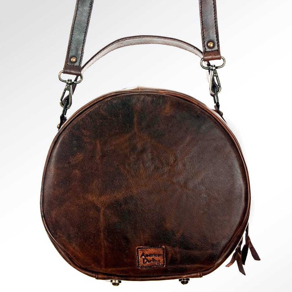 LS Western - ADBG691 American Darling Handcrafted Hair-On Cowhide Western Leather Canteen Bag - ADBG691