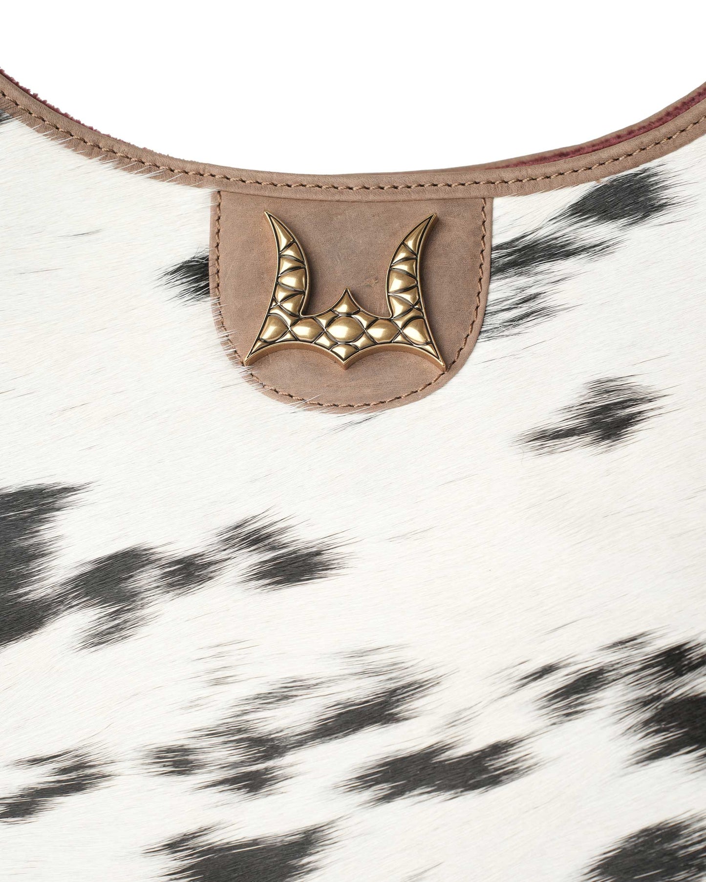 Loyal West - LW Large Purse - Black & White Cowhide with Oiled Brown Leather - NaN / Black & White Cowhide